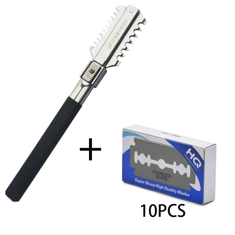 Men'S Grooming Scissors - Double-Edge Shaving Haircut Razor Knife Blades