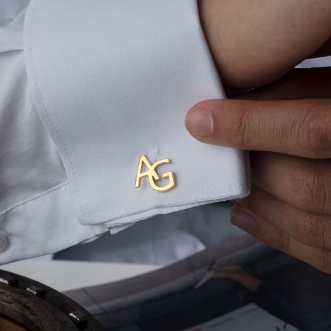 Men'S Groom - Custom Name Cufflinks for Men Stainless