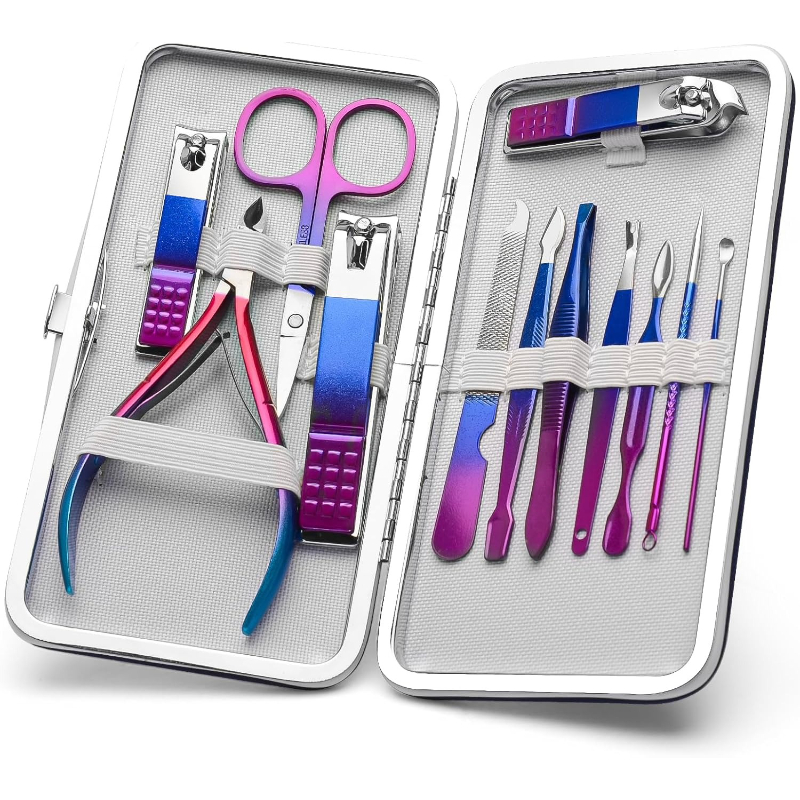 Mens Grooming Kit Gift Set - Manicure Set Nail Clippers Pedicure Kit