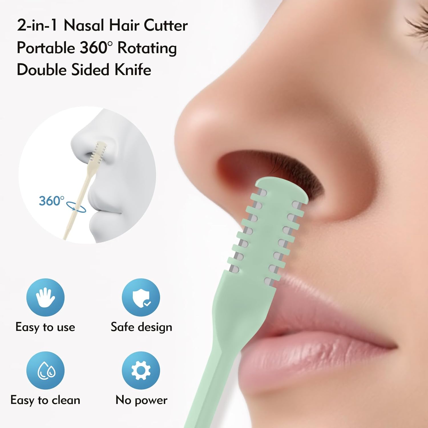 5/20/50Pcs 2-in-1 Nasal Cutter - огляд і ціна Men'S Grooming Scissors