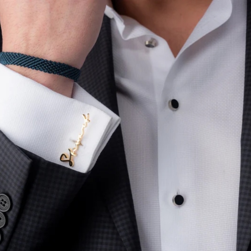 Custom Name Cufflinks 18K Gold - огляд і ціна Men'S Groom
