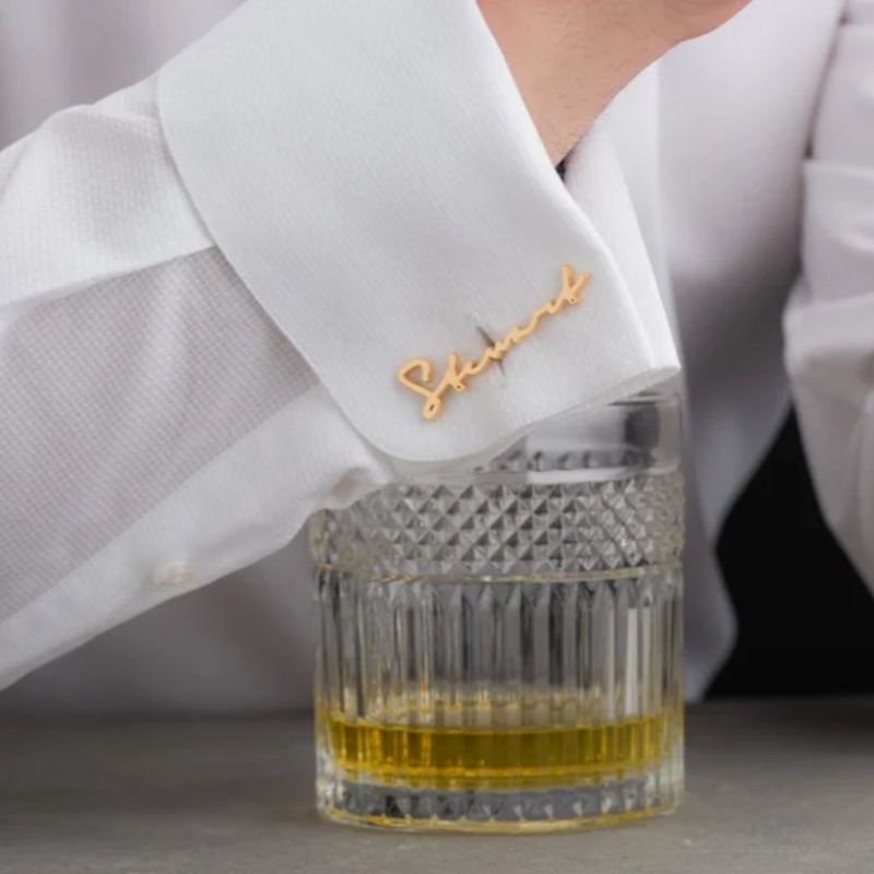 Custom Name Cufflinks 18K Gold - огляд і ціна Men'S Groom